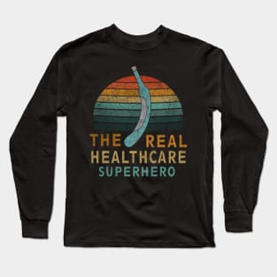 CNA- Cooter Canoe the real healthcare superhero Retro Design Long Sleeve T-Shirt